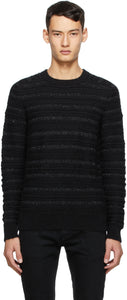 Saint Laurent Black Wool Pullover Sweater - Saint Laurent Pull pull en laine noire - 세인트 라이 렌트 블랙 울 풀오버 스웨터