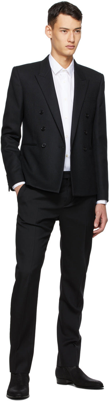 Saint Laurent Black Wool Short Blazer