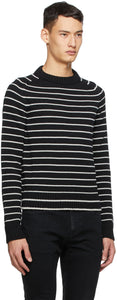 Saint Laurent Black Wool Stripe Sweater