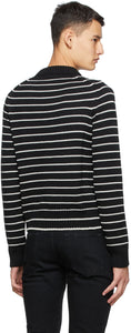 Saint Laurent Black Wool Stripe Sweater