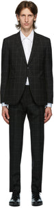 Boss Black Wool Window Pane Suit - Costume de vitre de laine noire boss - 보스 검은 양모 창 패널 슈트