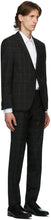 Boss Black Wool Window Pane Suit