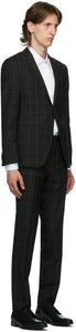 Boss Black Wool Window Pane Suit