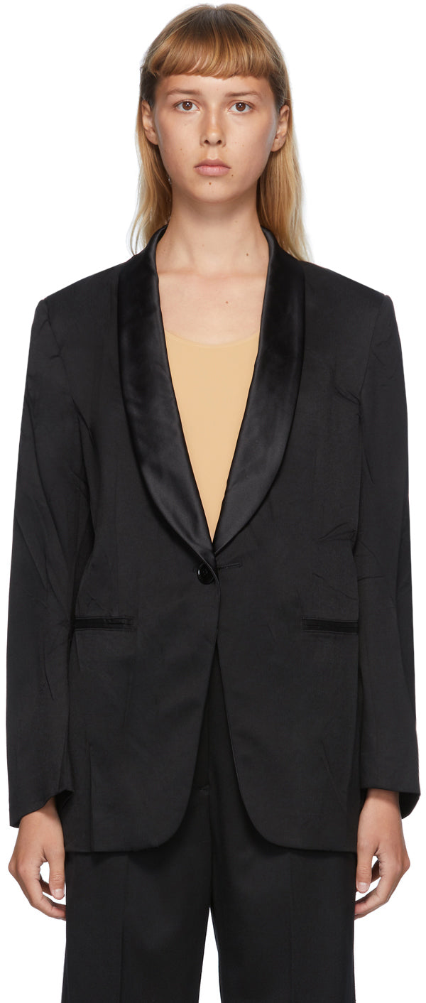 MM6 Maison Margiela Black Wool Wrinkle Blazer – BlackSkinny