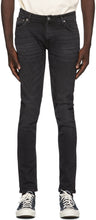 Nudie Jeans Black Worn Skinny Lin Jeans - Nudie Jeans Black Purn Skinny Lin Jeans - Nudie 청바지 검은 착용 스키니 린 청바지
