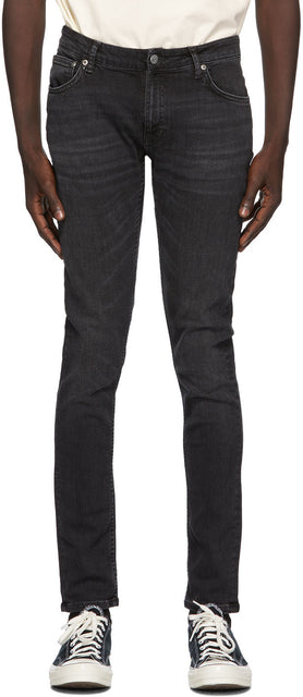 Nudie Jeans Black Worn Skinny Lin Jeans - Nudie Jeans Black Purn Skinny Lin Jeans - Nudie 청바지 검은 착용 스키니 린 청바지
