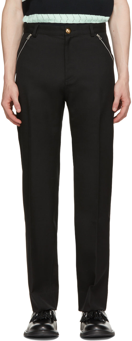 Stefan Cooke Black Zip Pocket Trousers – BlackSkinny