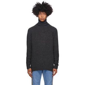 Bless Grey Merino Wool and Cashmere Pearlpad Turtleneck