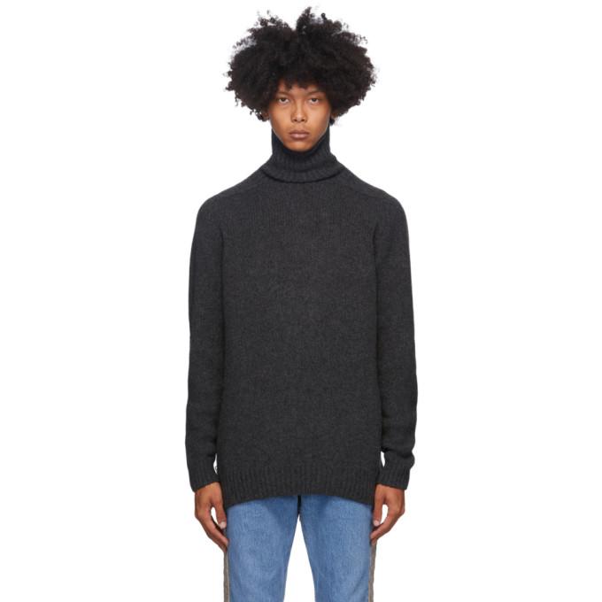 Bless Grey Merino Wool and Cashmere Pearlpad Turtleneck