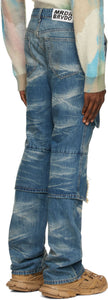 Who Decides War by MRDR BRVDO Blue Arch Knee Jeans