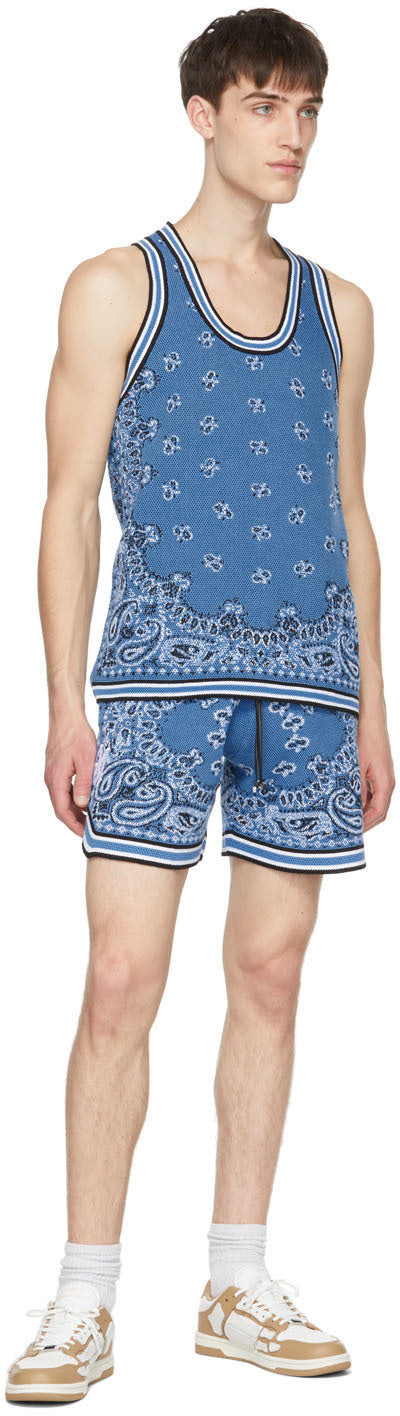 AMIRI Blue Bandana B-Ball Tank Top