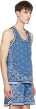 AMIRI Blue Bandana B-Ball Tank Top