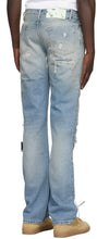 Off-White Blue Bleached Distress Jeans