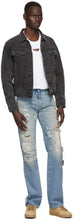 Off-White Blue Bleached Distress Jeans