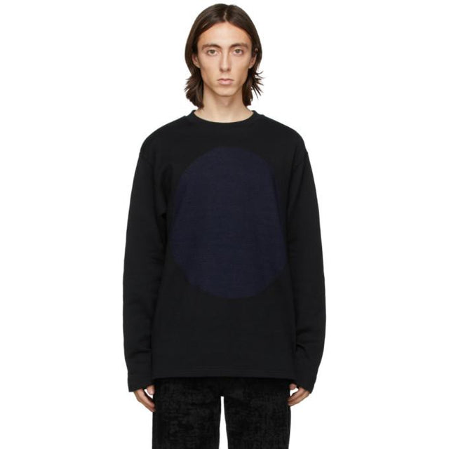 Blue Blue Japan Black and Indigo Yarn-Dyed Circle Sweatshirt