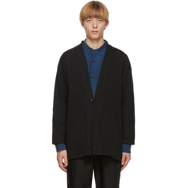 Blue Blue Japan Black Cotton Haori Cardigan