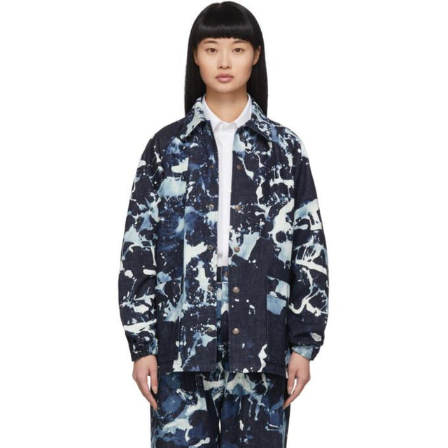 Blue Blue Japan Indigo Denim Kago Bassen Coach Jacket