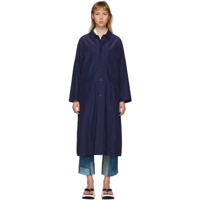 Blue Blue Japan Indigo Wavy Rayon Coat