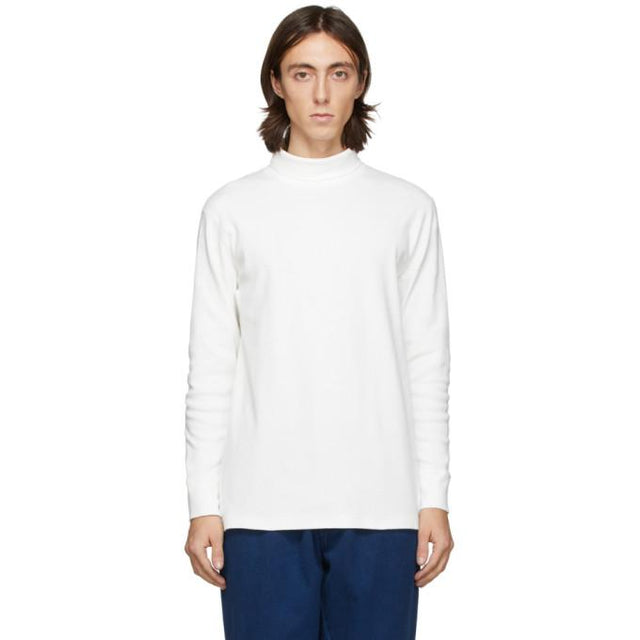 Blue Blue Japan Off-White Hand-Dyed Rib Knit Turtleneck
