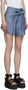 3.1 Phillip Lim Blue Chambray Front Tie Shorts