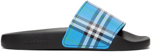 Burberry Blue Check Slides - Burberry Blue Vérifiez les diapositives - 버버리 블루 체크 슬라이드