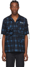 Off-White Blue Check Voyager Short Sleeve Shirt - Chemise à manches courtes de Voyager Blue Voyager Voyageuse - 화이트 블루 체크 보이저 짧은 소매 셔츠