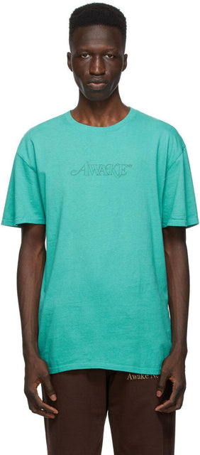 Awake NY Blue Classic Outline Logo T-shirt - T-shirt de logo de contour bleu classique bleue - 깨어있는 뉴욕 블루 클래식 개요 로고 티셔츠