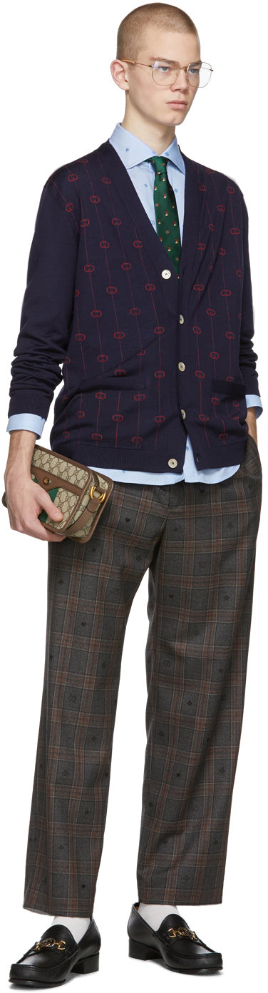 Gucci Blue Cotton Symbols Shirt