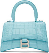 Balenciaga Blue Croc XS Hourglass Bag