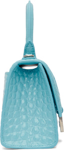 Balenciaga Blue Croc XS Hourglass Bag