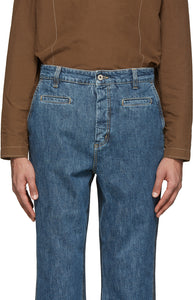 Loewe Blue Cropped Fisherman Jeans