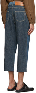 Loewe Blue Cropped Fisherman Jeans