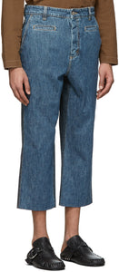 Loewe Blue Cropped Fisherman Jeans