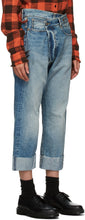 R13 Blue Cross-Over Jeans