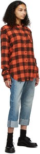 R13 Blue Cross-Over Jeans