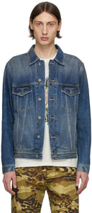 Givenchy Blue Denim Address Classic Fit Jacket - Adresse en denim bleu Givenchy Classic Fit Veste - 지방시 블루 데님 주소 클래식 맞는 자켓