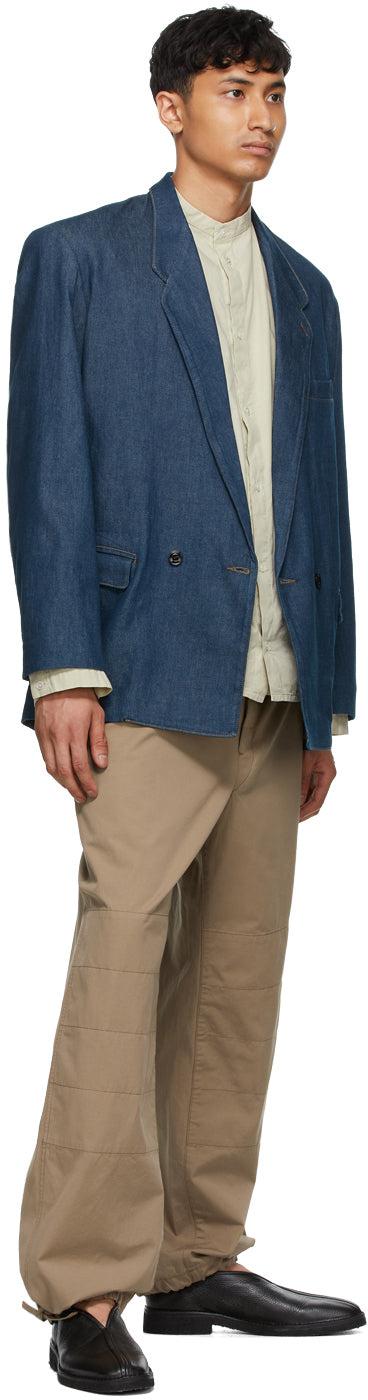 Lemaire Blue Denim Double-Breasted Jacket