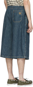 Loewe Blue Denim Drawstring Shorts