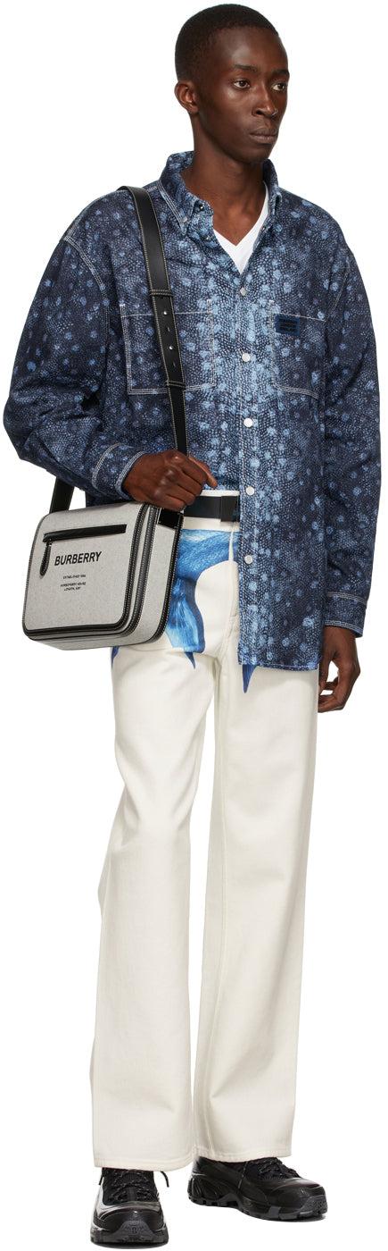 Burberry Blue Denim Fish Scales Shirt