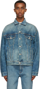 Balenciaga Blue Denim Large Fit Jacket - Balenciaga Blue Denim Grande veste Fit - Balenciaga 블루 데님 큰 피트 재킷