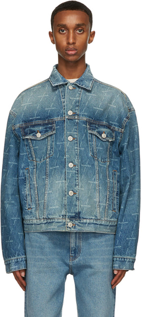 Balenciaga Blue Denim Large Fit Jacket - Balenciaga Blue Denim Grande veste Fit - Balenciaga 블루 데님 큰 피트 재킷