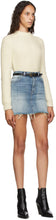 Saint Laurent Blue Denim Lauren Miniskirt - Saint Laurent Blue Denim Lauren Minisjikirt - 세인트 라이든 블루 데님 Lauren Miniskirt.