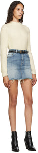 Saint Laurent Blue Denim Lauren Miniskirt - Saint Laurent Blue Denim Lauren Minisjikirt - 세인트 라이든 블루 데님 Lauren Miniskirt.