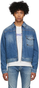 Tiger of Sweden Jeans Blue Denim Ry Zip Jacket - Tiger of Suède Jeans Blue Denim Ry Zip Veste - 스웨덴 청바지의 호랑이 블루 데님 ry 지퍼 재킷