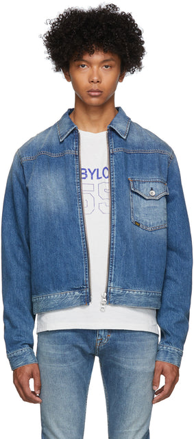 Tiger of Sweden Jeans Blue Denim Ry Zip Jacket - Tiger of Suède Jeans Blue Denim Ry Zip Veste - 스웨덴 청바지의 호랑이 블루 데님 ry 지퍼 재킷