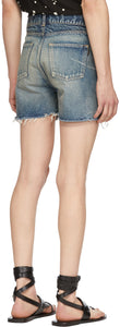Saint Laurent Blue Denim Shorts
