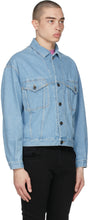 Opening Ceremony Blue Denim Warped Logo Jacket