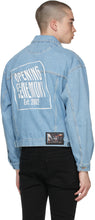 Opening Ceremony Blue Denim Warped Logo Jacket