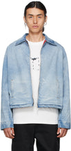 424 Blue Denim Work Jacket - Veste de travail en denim bleu 424 - 424 블루 데님 작업 재킷