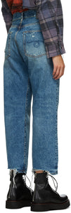 R13 Blue Distressed Boyfriend Jeans